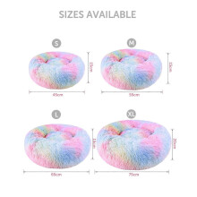 (As show, One size) P0201140 Blusea Soft Plush Round Pet Bed Cat Soft Bed Cat Bed for Cats Dogs