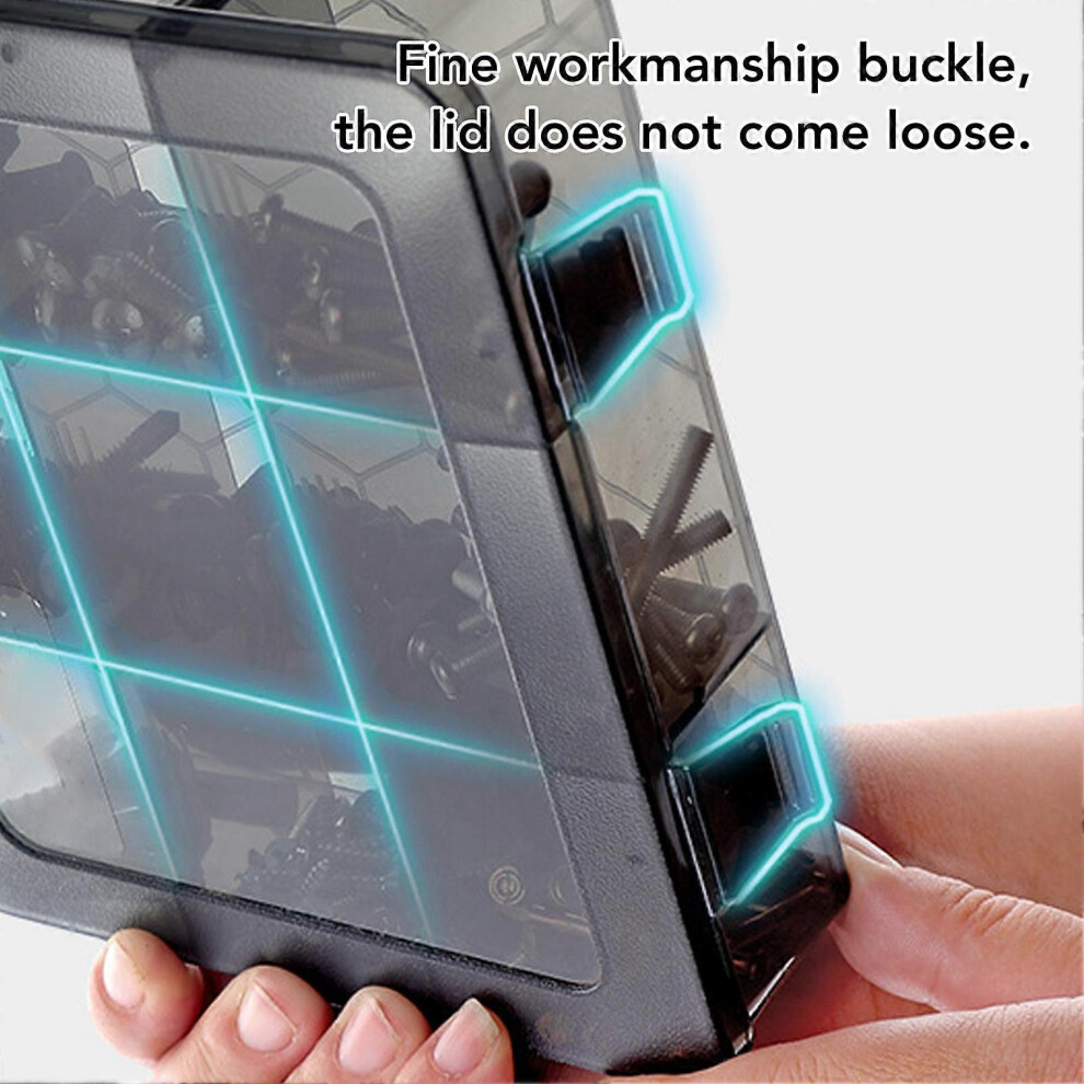 (As show, One size) Multi Compartment Parts Box Removable Divider Transparent Plastic 18 Grids Hardware Storage Box for Jewelry Small-image-OPC-PHHVWH9-NEW