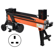 (As show, One size) Electric Log Splitter 8 Tons Hydraulic Mobile Wood Cutter Cutting Machine OrangeUK Plug 220V
