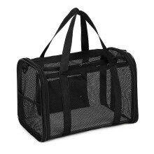 (As show, One size) Breathable Mesh Pet Carrier Large-Space Cat Carrying Bag with Shoulder Strap & Removable Mat Foldable Pets Travel Carriers for Cats Dogs