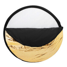 (As show, One size) Andoer 24" 60cm Disc 5 in 1 (Gold, Silver, White, Black, Translucent) Multi Portable Collapsible Photography Studio Photo Light Reflector