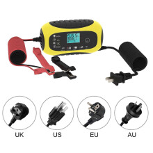 (As show, One size) Car Battery Charger 12V / 6A Automatic Smart Battery Charger Maintainer with LCD Display Pulse Repair Charger for Car Motorcycle SUV Electric Vehicle