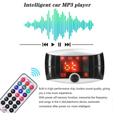 (As show, One size) Car MP3 Player BT Wireless FM Transmitter Audio Stereo Dual USB Car Charger with LCD Display Remote Controller Support Hands-Free Calling USB Flash Dr