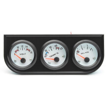 (As show, One size) 2''/52mm 3In1 Vehicle-Mounted Voltmeter / Water-Thermometer / 0-7kg Oil Pressure Gauge + 3 Hole Black Bracket