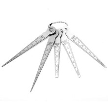 (As show, One size) 1 Set Stainless Steel Welding Taper Feeler Gauge Rulers Hole Inspection Tool 10mm