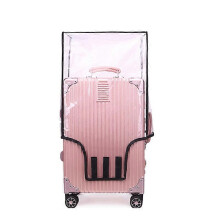(As show, One size) Trolley case cover suitcase protective cover transparent PVC suitcase suitcase dust cover luggage cover Black edging 18 silk transparent case cover 20