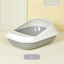 (As show, One size) Pakeway Cat Litter Box Large Space Innovative Shell Biomimetic Structure Leakage Pedal Design Environmentally Friendly PP Material Double-Layer S
