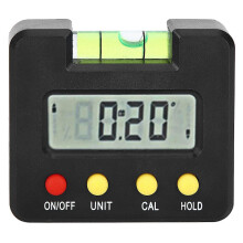 (As show, One size) Digital Inclinometer Spirits Level Angle Meter Electronic Magnetic Black Housing Water Bubble
