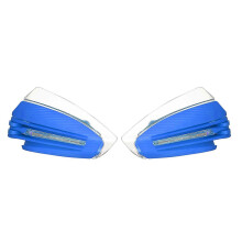 (As show, One size) Motorcycle Handguards Cover Universal Waterproof Anti-fall and Windproof Protector with LED Directional Light