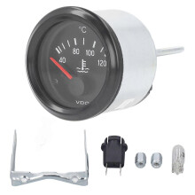 (As show, One size) Water Temp Gauge 40 to 120 52mm Aluminum Alloy Engine LED Water Temp Thermometer Meter 12V310030002