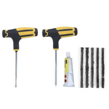 (As show, One size) Tire Repair Kit Tubeless Tyre Puncture Plug Repairing Tool for Auto Car Truck Motorcycle Bike WheelBlack