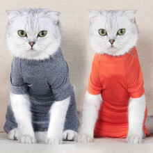 (As show, One size) Pet Recovery Suit Four Legs Abdominal Wound Jacket for Cats