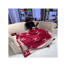 (wine red) New wool Cashmere Throw Plaid Blankets Pillow Sofa Bedding Shawl