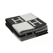 (black) New wool Cashmere Throw Plaid Blankets Pillow Sofa Bedding Shawl