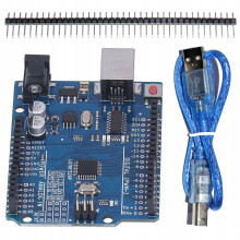 ACS A1 ATMEGA328 AVR-modul kompatibel med Arduino UNO R3 + USB-kabel og Goldpin-strimmel