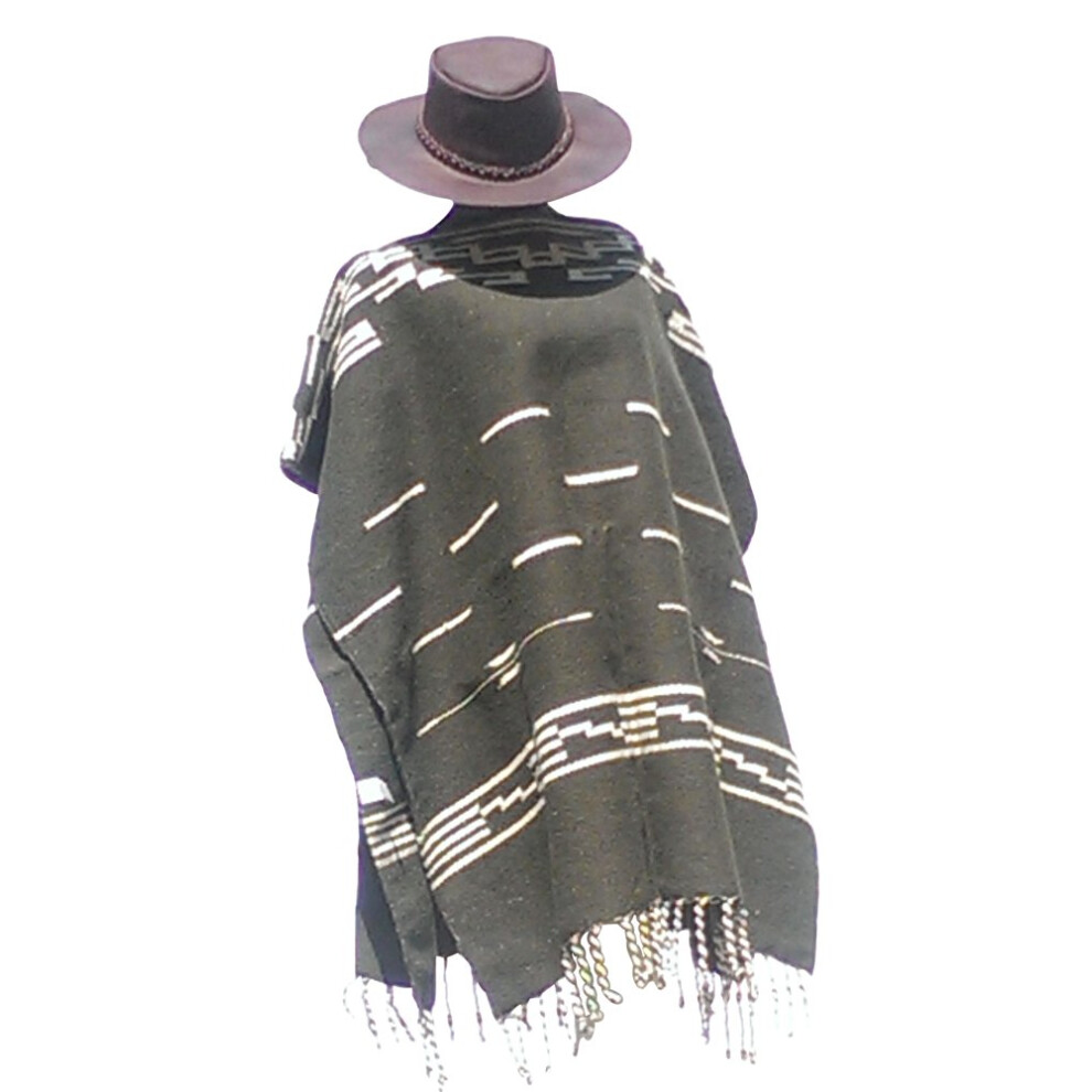 Poncho 100 % laine avec chapeau en cuir, mod  le original de Sharpshooter Clint Eastwood Spaghetti Western