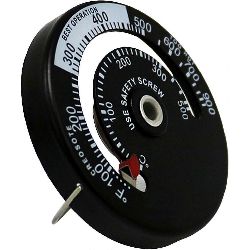 (As Show, One Size) Magnetic Stove Thermometer, Oven Temperature Meter For Wood Burning Stoves For Avoid Stove Fan Damaged By Overheating 4909775130393