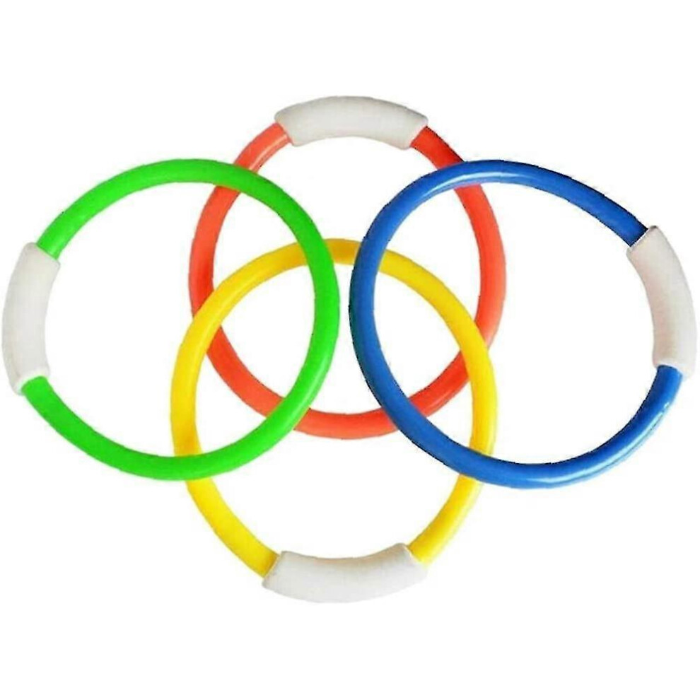 (As Show, One Size) Underwater Diving Rings Kids Swimming Pool Sinking Toys With Assorted Colors 12Pcs Swimming Pool Products 4909775188547