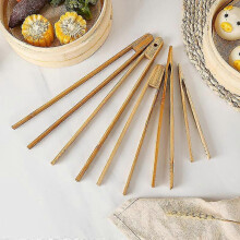 (As show, One size) Bamboo Tongs compatible Baking Bread, Eating Sushi, Etc. 5 Pcs