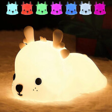 (As show, One size) Deer Night Light For Kids Room, Portable Silicone Baby Night Light, 7 Colors Rechargeable Baby Nursery Night Lamp 1 Pc