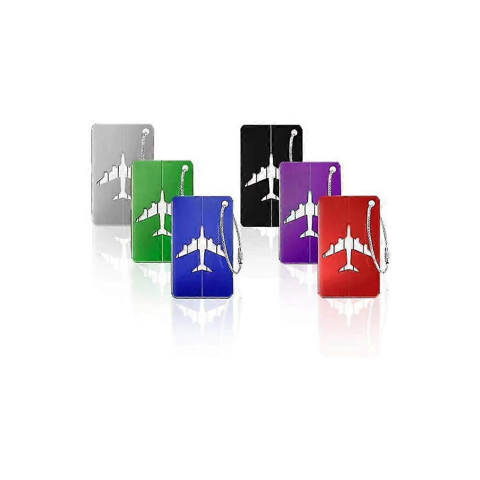 (As Show, One Size) Pack Of 6 Luggage Tags Luggage Tags With Name Tag Address Tag Luggage Tags Made Of Metal 4909775188318
