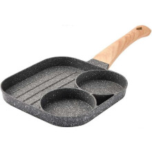 (As show, One size) Frying Pan Non Stick Camping Frying Grill Pan Omelette Fried Egg Griddle Pan Pancake Pot compatible Breakfast Burger Bacon Steak 2 Holes