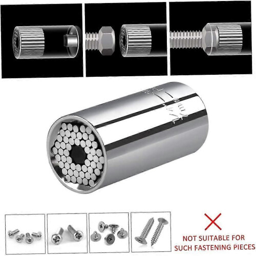 (As show, One size) Wrench/hand Socket Universal Socket Grip Adapter 7mm-19mm Multi-function Socket Wrench Repair Tool Power Drill Ratchet Adapter 2set 8pcs 2