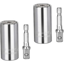 (As show, One size) Wrench/hand Socket Universal Socket Grip Adapter 7mm-19mm Multi-function Socket Wrench Repair Tool Power Drill Ratchet Adapter 2set 8pcs