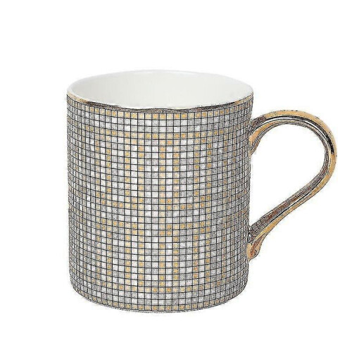(As show, One size) European Style Gold Ceramic Mug 1 Pc