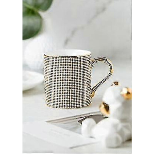 (As show, One size) European Style Gold Ceramic Mug 1 Pc 2