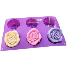 (As show, One size) Roseflower Cake Molds compatible Baking Shapes,reusable Soap Moulds Silicone, Diy Fondant Candy Making compatiblem,1pc