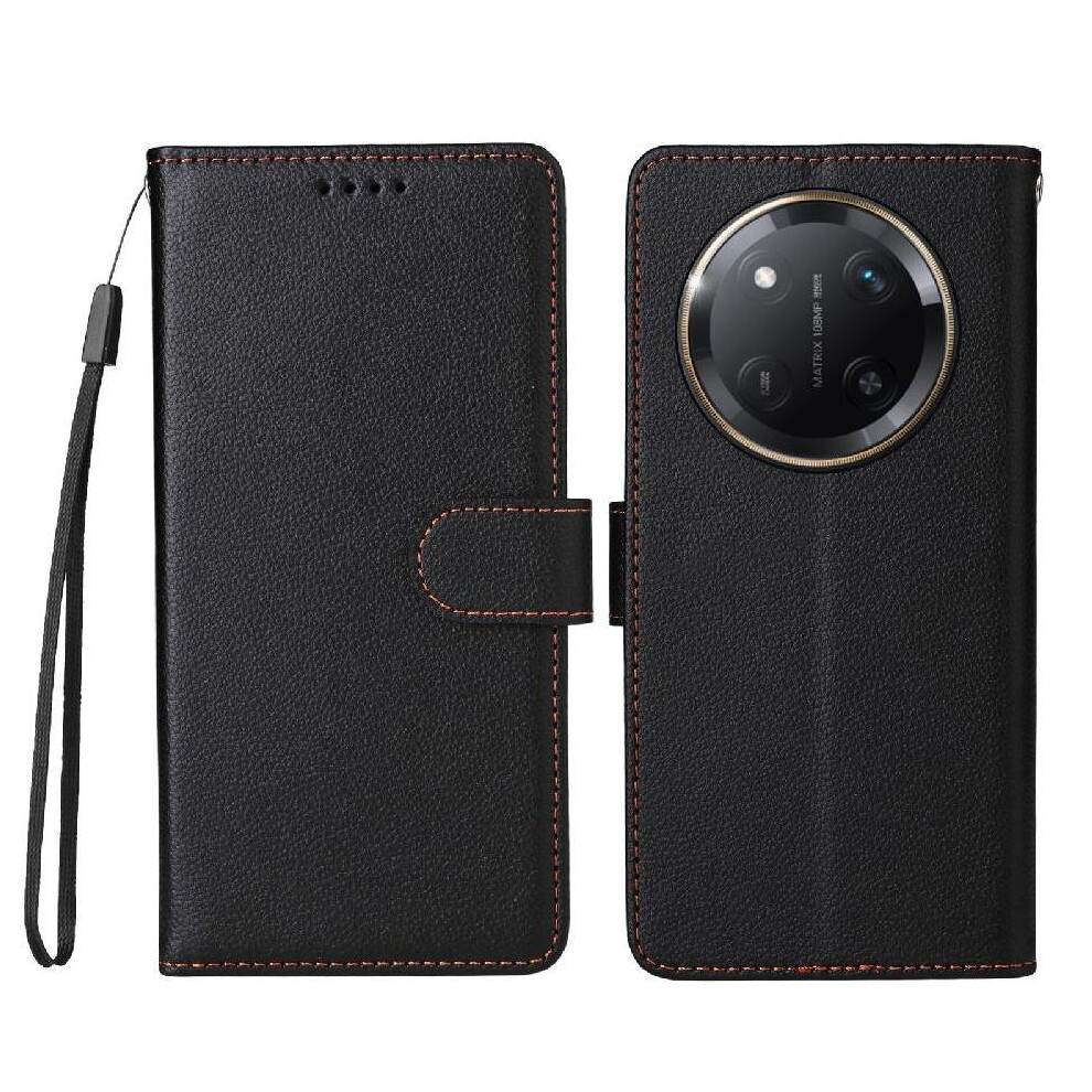 Gangxun (Black) Flip Case For Honor Magic 7 Lite Wallet Magnetic Car Mount Crad Slot Wireless Charging Black