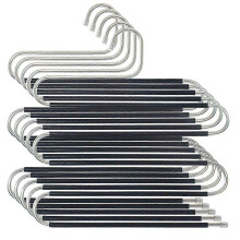 (As show, One size) Trouser hangers, pack of 6 trouser hangers, space-saving S-type clothing trouser hangers, non-slip closet organizer