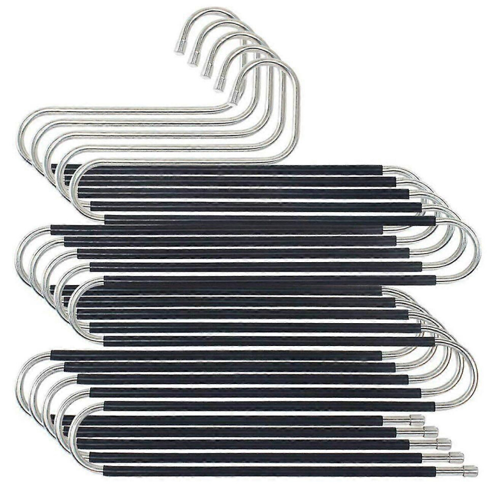 (As Show, One Size) Trouser Hangers, Pack Of 6 Trouser Hangers, Space-Saving S-Type Clothing Trouser Hangers, Non-Slip Closet Organizer 4909775178487
