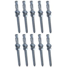 (As show, One size) 10x Bolt Long Thread Anchor Screw, Expansion Stud - M8x120mm - Zinc-plated Steel - compatible Concrete, Stone