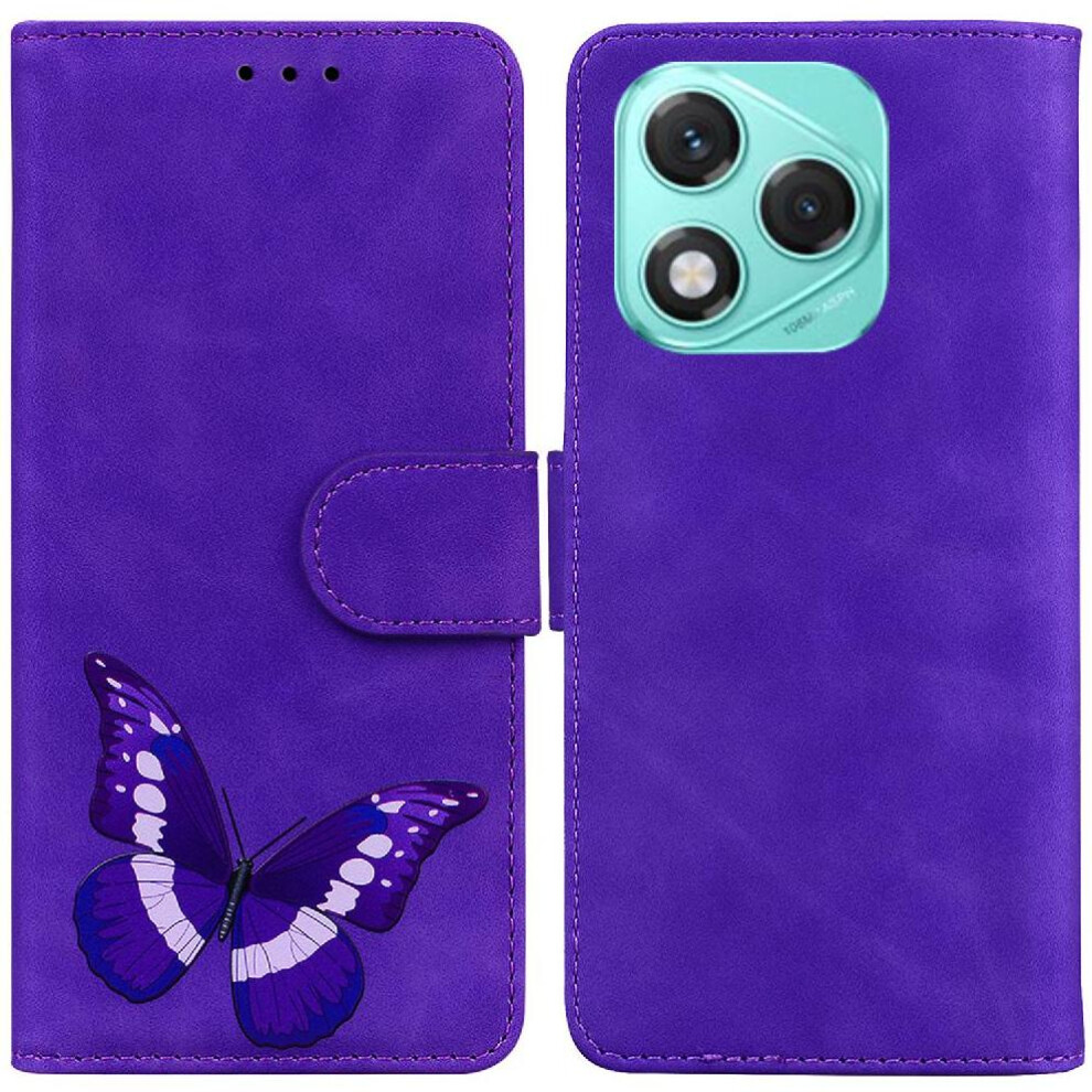(Purple) Case For Honor 400 Lite Card Slots Wallet Color Printed Butterfly Flip Folio Cover Purple 764563579181