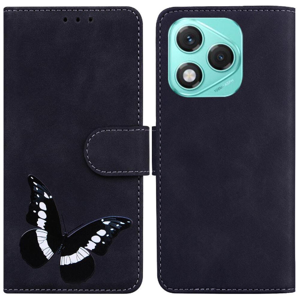 (Black) Case For Honor 400 Lite Card Slots Wallet Color Printed Butterfly Flip Folio Cover Black 764563579235