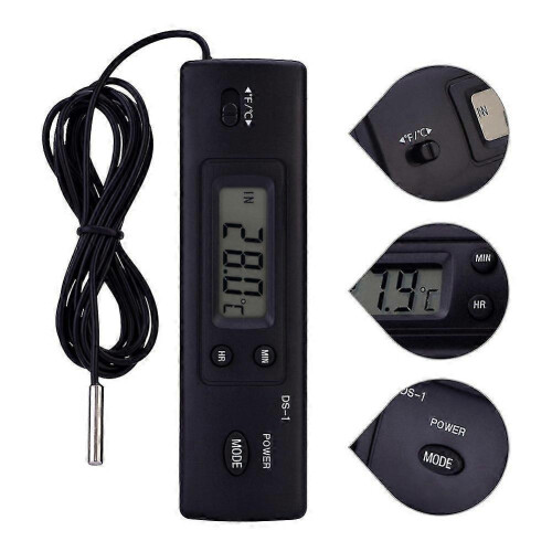 (As show, One size) Digital Lcd Temperature, Electronic Thermometer Meter, Temperature Probe, Wired Sensor Probe compatible Fridge Bedroom 1