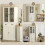 Homcom HOMCOM Kitchen Cupboard, 5-tier Storage Cabinet with Adjustable Shelves, Cream 8