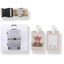 Scottish HIghland Coo Cow 'Miss Thistle' Travel Set