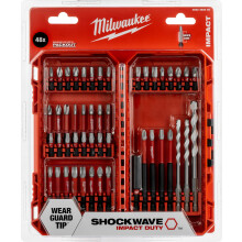 Set opzetstukken SHOCKWAVE - MILWAUKEE - 48 stukken - Behandeld staal - Compatibel met Packout - Maximale weerstand