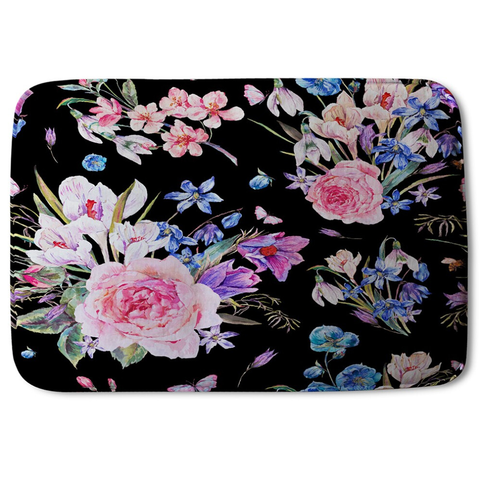 Bright Pink Flowers on Black (Bath Mat)-image-OPC-PHHX5F6-NEW