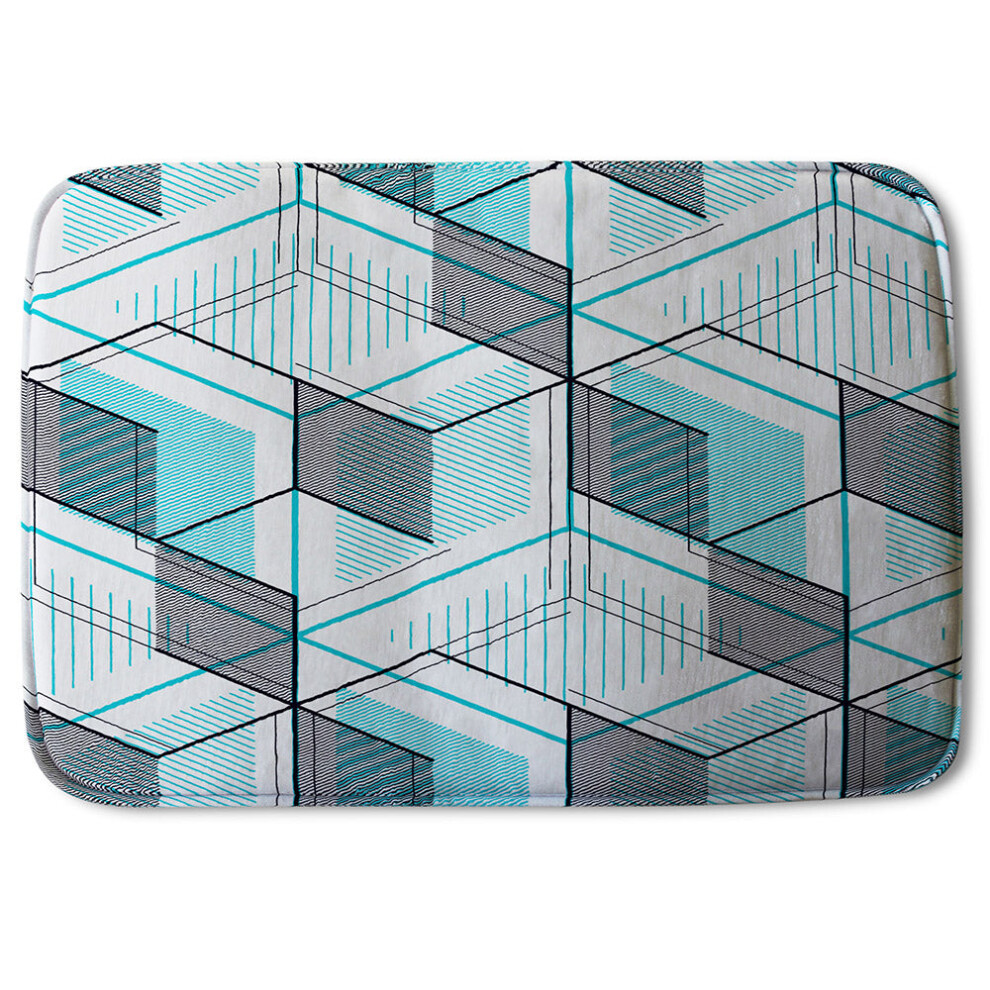 Bathmat - Blue Geometric Hexagons (Bath mats)-image-OPC-PHHX5JR-NEW