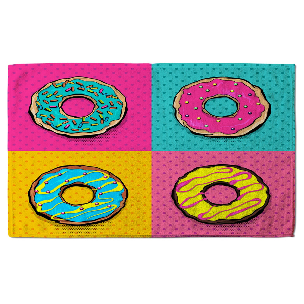 Set doughnut sweet food, donut cartoon pop art style (Bath Towel)-image-OPC-PHHXG9N-NEW