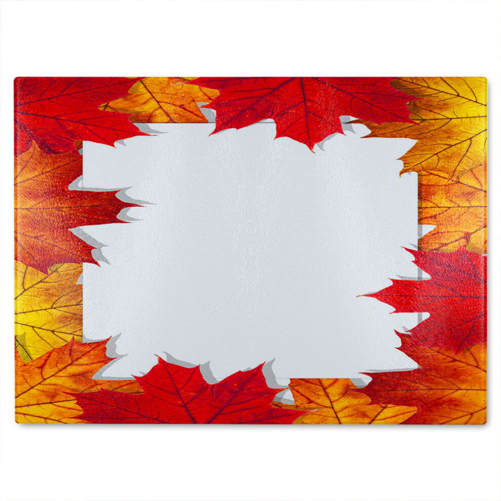 Benjamin Tate Design Autumn Border Glass Chopping Board
