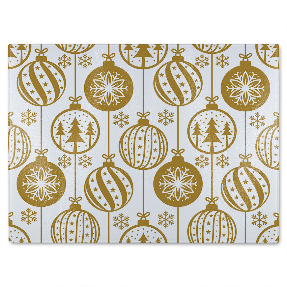 Benjamin Tate Design Christmas Baubles Dining Glass Chopping Board