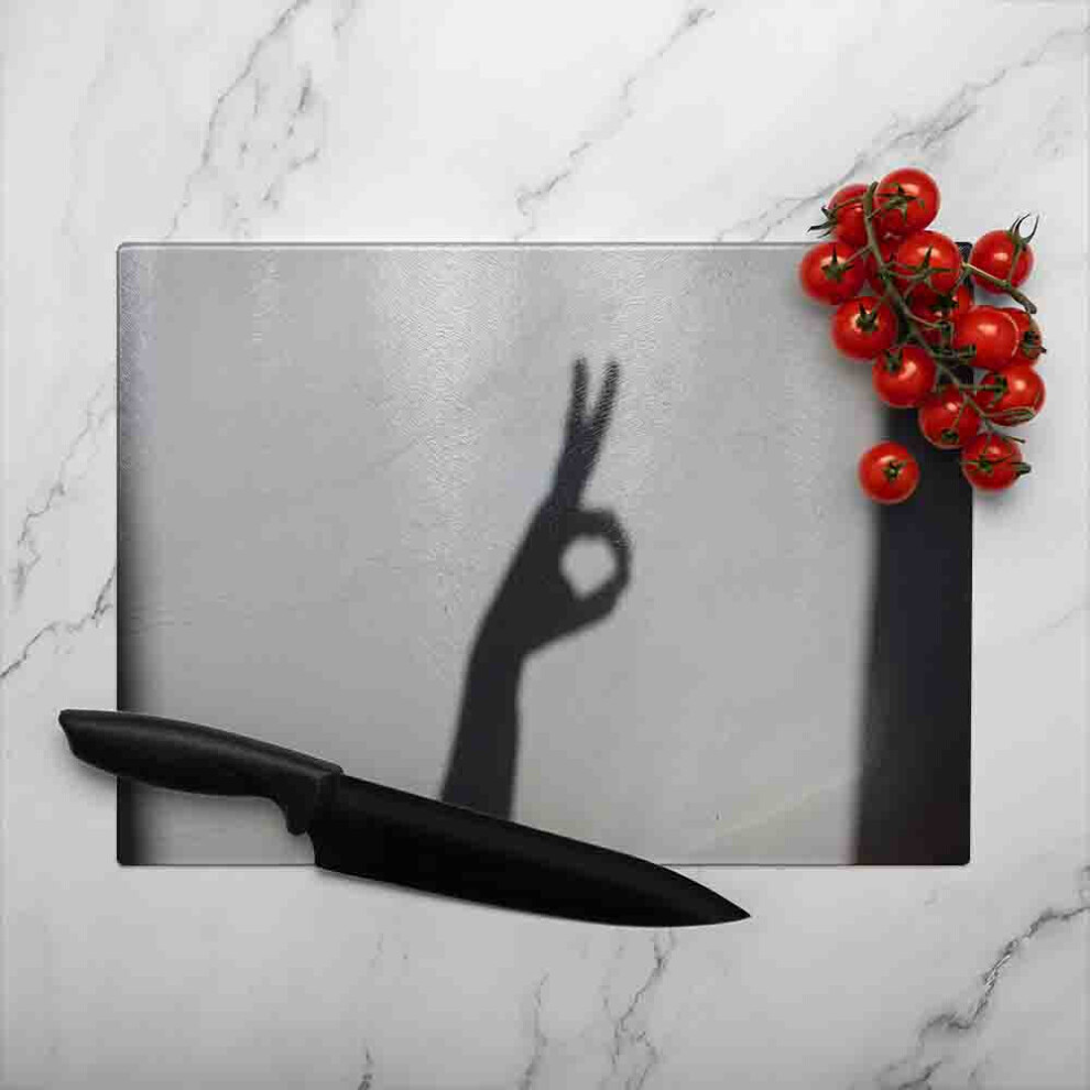 Benjamin Tate Design Hand Silhouette Glass Chopping Board