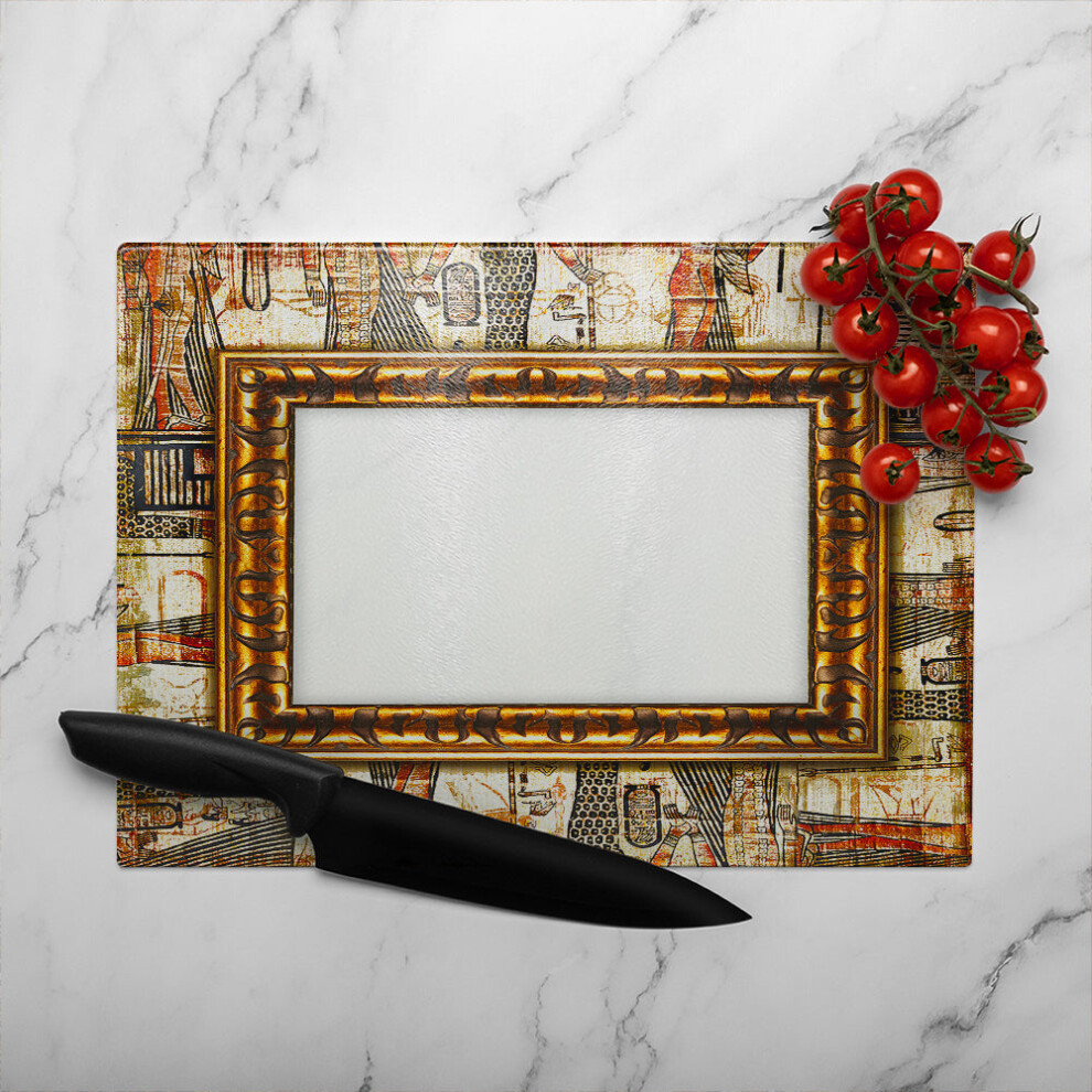 Benjamin Tate Design Rustic Egyptian Frame Glass Chopping Board