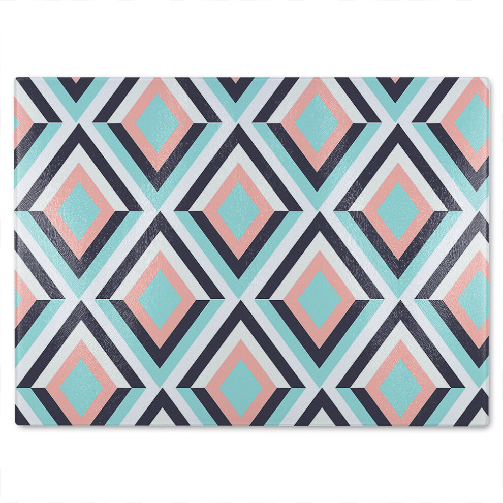 Benjamin Tate Design Geometric Pattern Glass Chopping Board