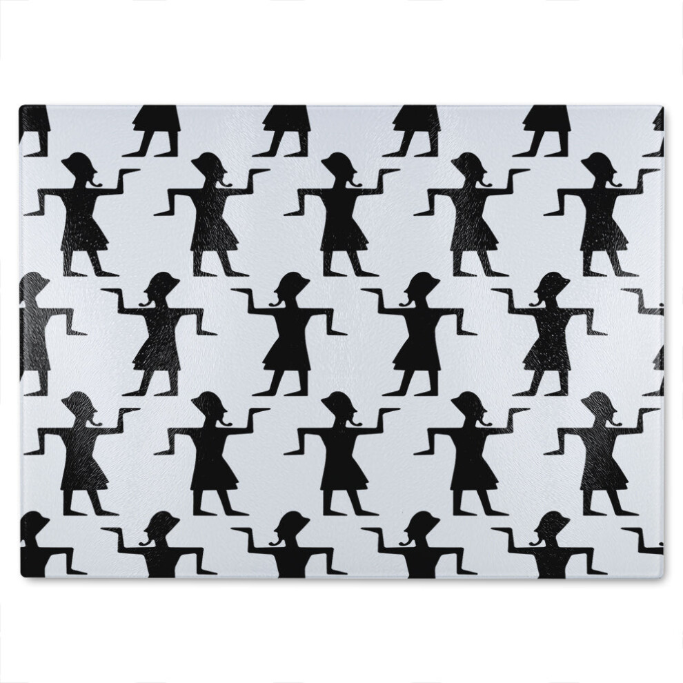 Benjamin Tate Design Egyptian Tribal Art Glass Chopping Board